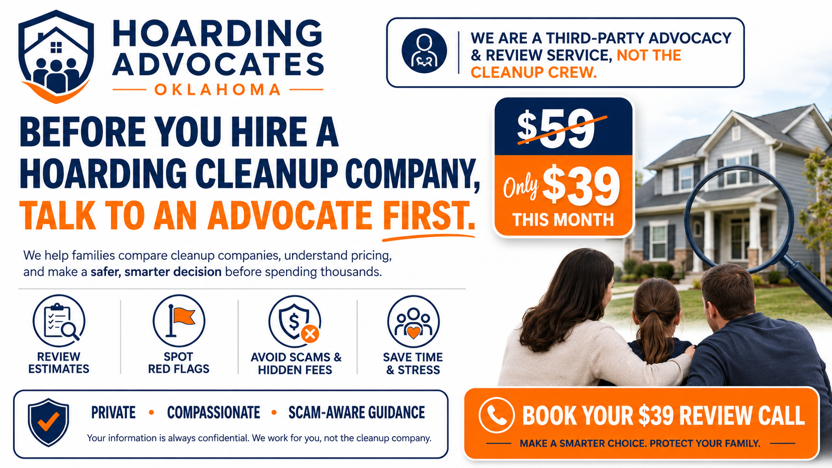 hoarding cleanup service selection help.  